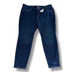 Lane Bryant Dark Wash High Rise Tighter Tummy Skinny Jeans Plus Size 24 Regular